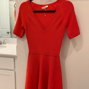 Trina Turk red sweater short sleeve dress XS